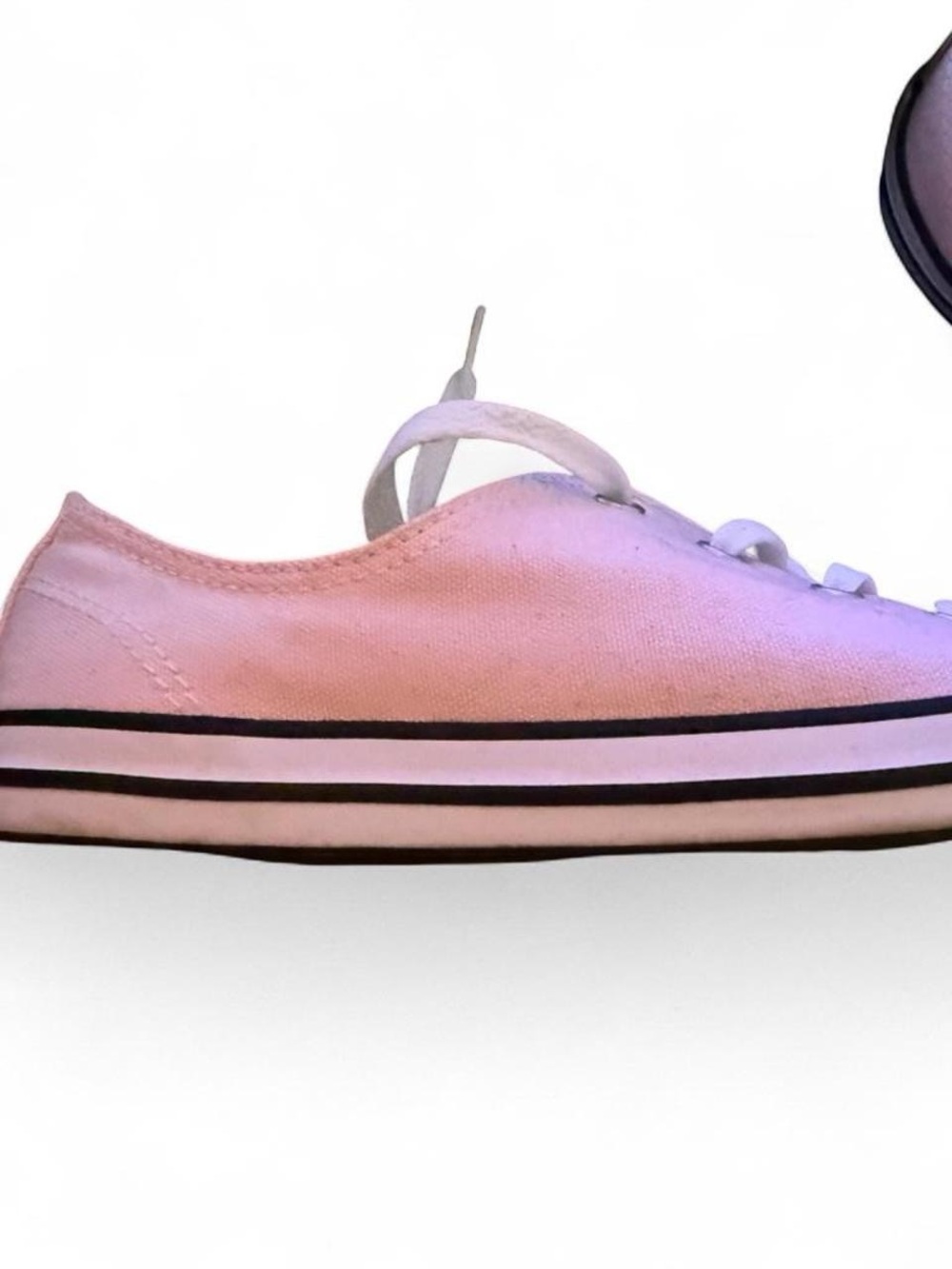 Converse Pink Low-Top Canvas Sneakers with White Laces - Picture 3 of 4